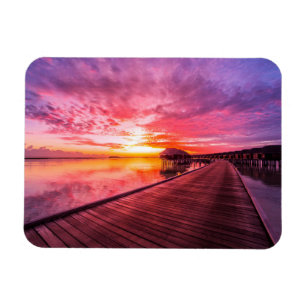 Tropiska stränder Maldiverna Sunset Magnet