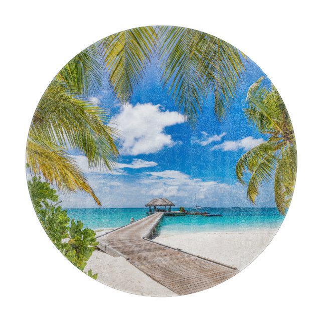 Tropiska stränder | Maldives Island Wooden Jetty (Framsidan)