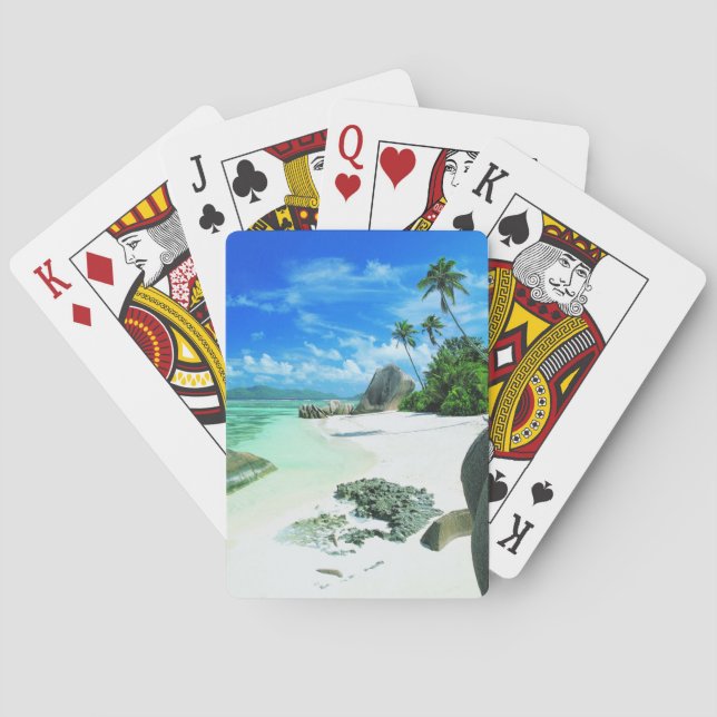Tropiska stränder | ön La Digue Casinokort (Baksidan)