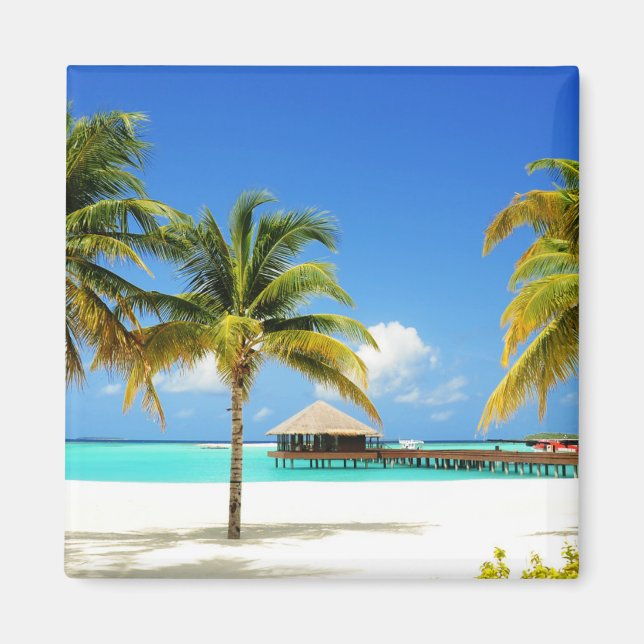 Tropiska stränder | Ön & Lagun, Maldiverna Magnet (Framsidan)