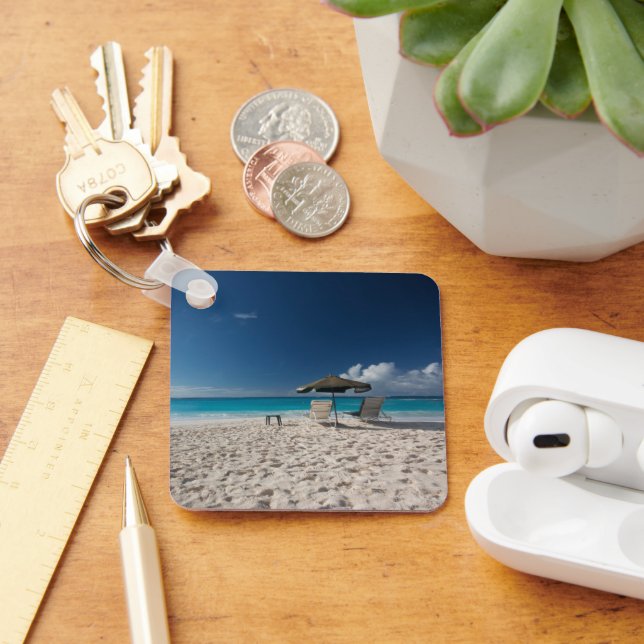 Tropiska stränder | Sandy Beach, Anguilla Nyckelring (Skrivbord)