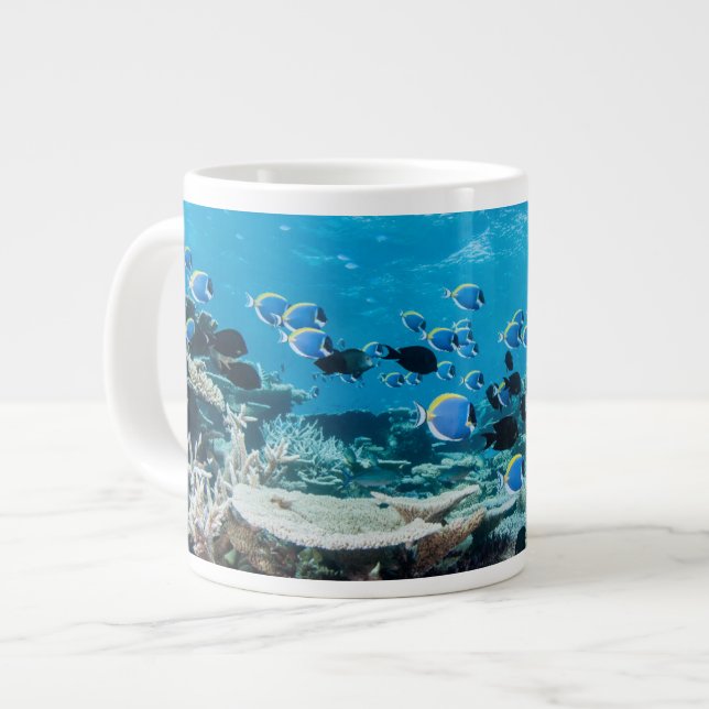 Tropiska stränder | Sturgeon Bland Coral Jumbo Mugg (Framsida vänster)