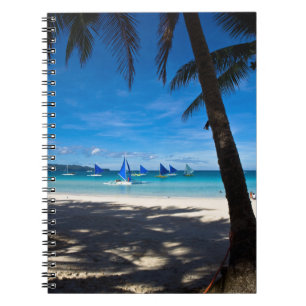 Tropiska stränder White Beach Boracay Filippiner Anteckningsbok