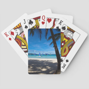 Tropiska stränder White Beach Boracay Filippiner Casinokort