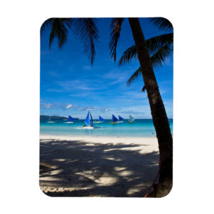 Tropiska stränder White Beach Boracay Filippiner Magnet