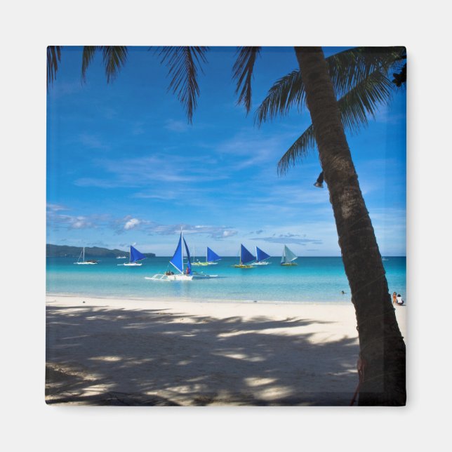 Tropiska stränder | White Beach Boracay Filippiner Magnet (Framsidan)