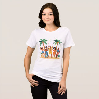Tropiska strandfest-vänner sommarfirande t shirt