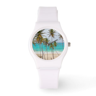 Tropiska strandklockapalmträd armbandsur