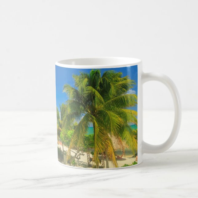 Tropiska strandorten Belize Kaffemugg (Höger)