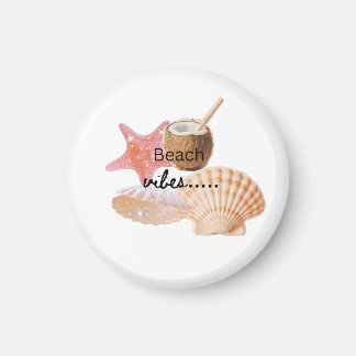Tropiska strandvibbar Skal collage magnet Tropi