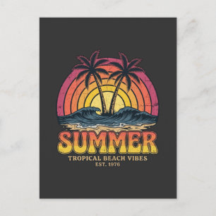Tropiska strandvibbar - sommarlovssemester helg vykort