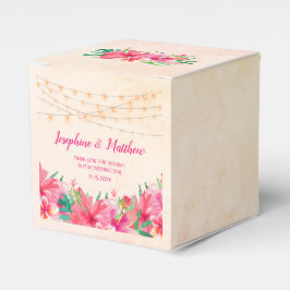 Tropiska Strängljus Blommig Vattenfärg Bröllop Presentaskar