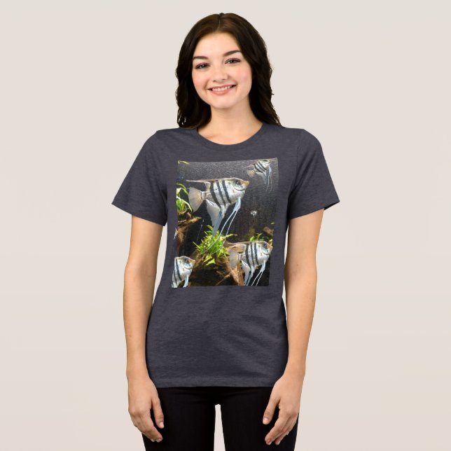 Tropiska stripe Fish Bella Canvas T-Shirt (Framsida Full)