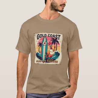 Tropiska Surfan Vibes - Retro Tupp & Waveboard T- T Shirt