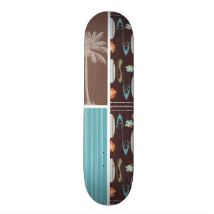 Tropiska surfbrädor och Hibiscus Mini Skateboard Bräda 18,5 Cm