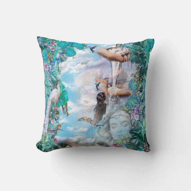 Tropiska surrealismen Fantasy Kudde (Framsida)