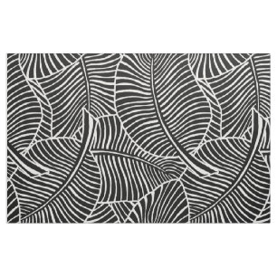 Tropiska Svarta och vita Zebra Handflatan Hawaiian Tyg