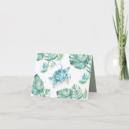 Tropiska Tacksamt-kort Vattenfärg Havssköldpadda Tack Kort