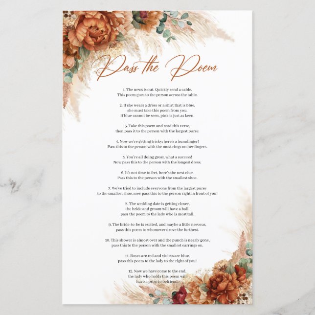 Tropiska terracotta brände orangen passera Dikt (Framsida)