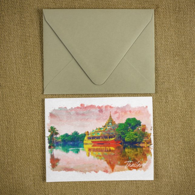 Tropiska Thailand strandparadis resor  Vykort (thailand buddha temple travel postcard)