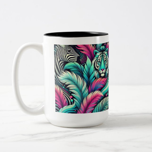 Tropiska tigern Mugg - Vibrant Jungle Art (Vänster)