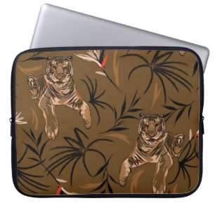 Tropiska tigrar paradise Flower Mönster Laptop Fodral