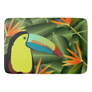 Tropiska Toucan & fåglar av paradisblommor Badrumsmatta