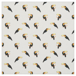 Tropiska Toucans Exotic Birds Black White Mönster Tyg