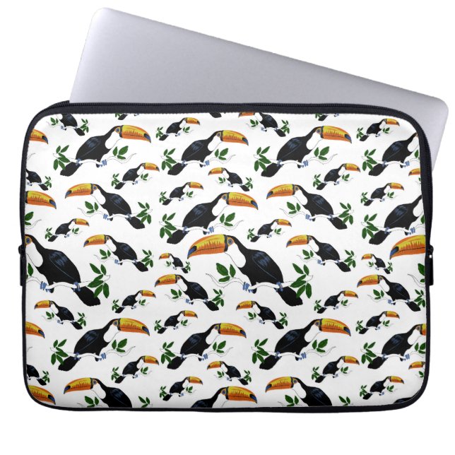 Tropiska Toucans - lekfull jungle Laptop Fodral (Framsidan)