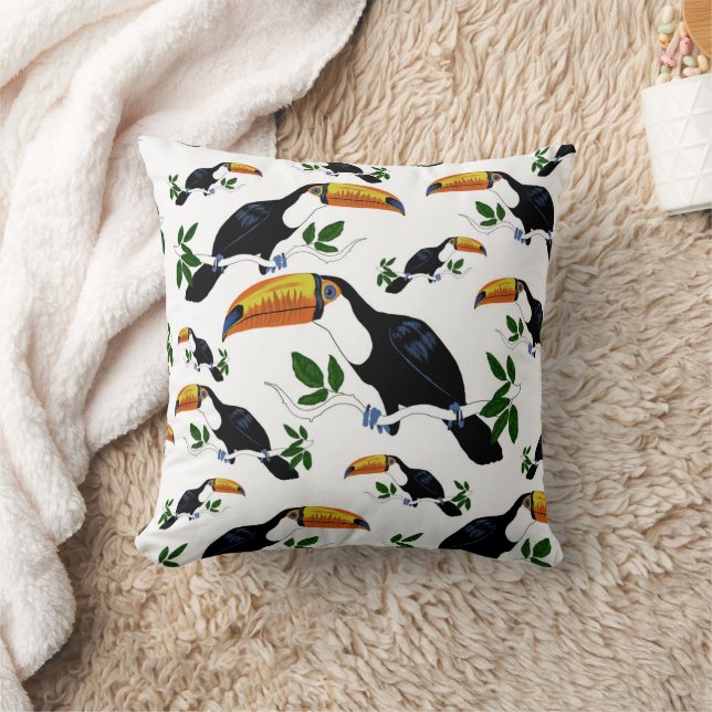 Tropiska Toucans Mönster Dekorativ kudde (Filt)