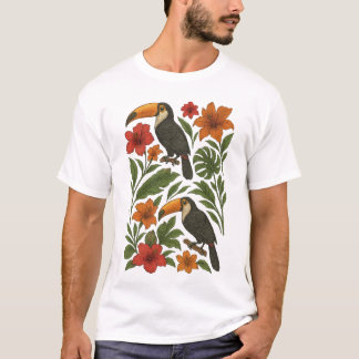 Tropiska Toucans och Blooms T Shirt
