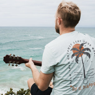Tropiska Träd-stranden Vibes Sommar Sol Retro T Shirt
