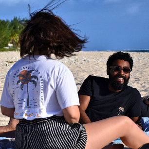 Tropiska Träd-stranden Vibes Sommar Sol Retro T Shirt