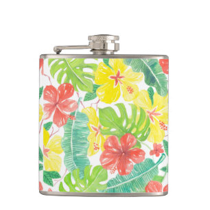 Tropiska trädgårdar, hibiscus plumeria och handf fickplunta