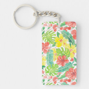 Tropiska trädgårdar, hibiscus plumeria och handfla