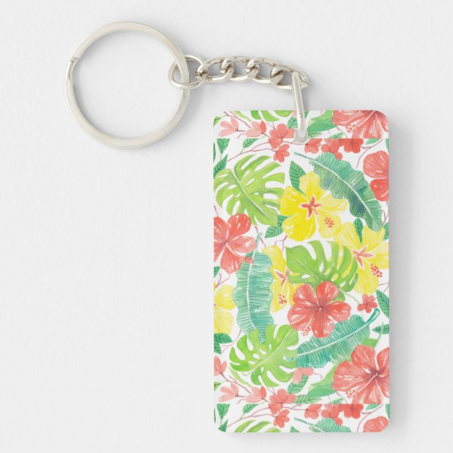 Tropiska trädgårdar, hibiscus plumeria och handfla (Framsidan)