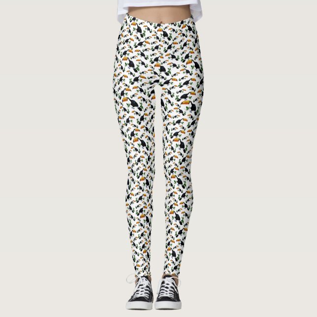 Tropiska Tukaner - Lekfull Djungel Leggings (Framsida)