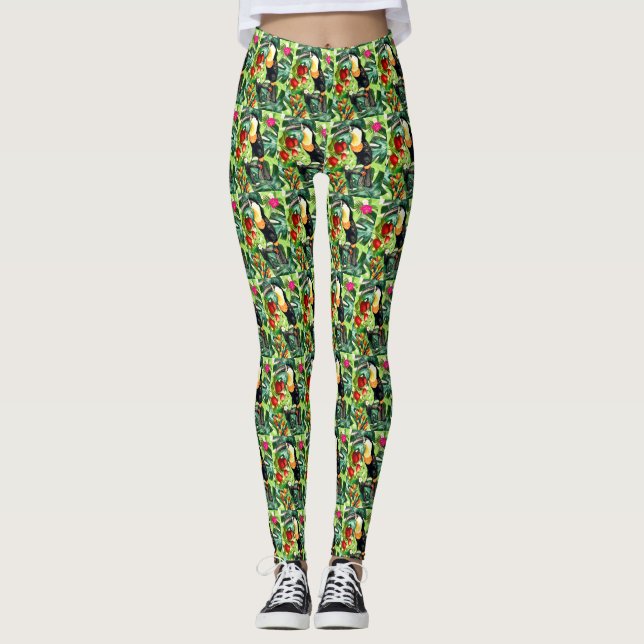 Tropiska Tukanparadis Leggings (Framsida)