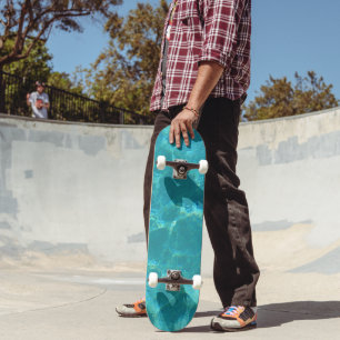 Tropiska turkos Bassäng Vatten Mini Skateboard Bräda 18,5 Cm