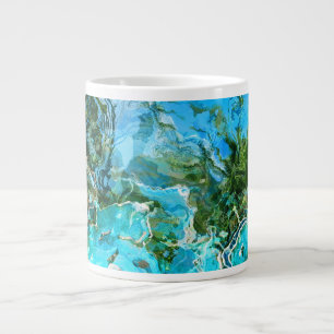 Tropiska turkos Ocean Blue & Sjögräs Grönt Jumbo Mugg