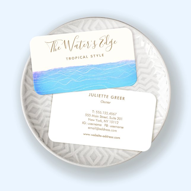 Tropiska turkos Ocean Vågar Visitkort (Skapare uppladdad)
