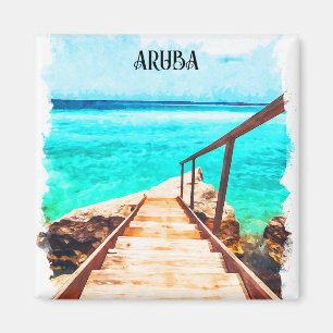 Tropiska vaccinationer i Aruba-Västindien av minim Magnet