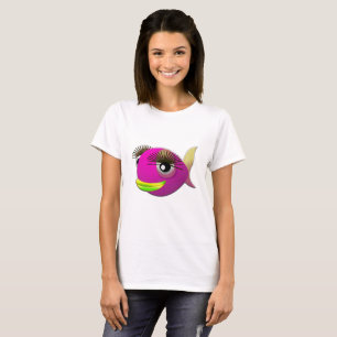 Tropiska vackra rosa-flickfisk t shirt