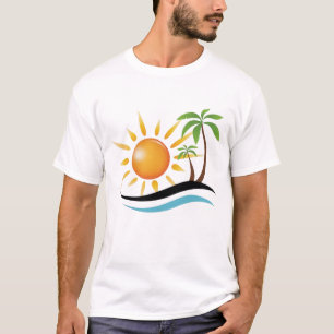 Tropiska vackra strandvibbar  t shirt