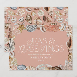 Tropiska varma julhav och hälsning moderna Ho Julkort