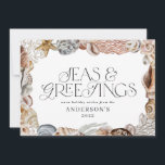 Tropiska varma julhav och hälsning moderna julkort<br><div class="desc">Den ropiska elegantens helgdag-kortdesign för varmt julhav och hälsning</div>