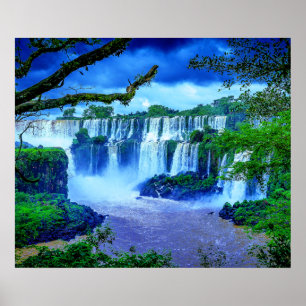 Tropiska vattenfall av rainforesten poster