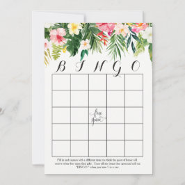 Tropiska vattenfärgblommor Shower Bingo Cards