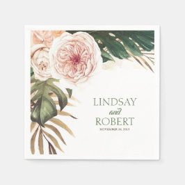Tropiska vattenfärgen Bröllop Pappersservett