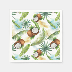 Tropiska vattenfärgen Coconut Mönster Pappersservett